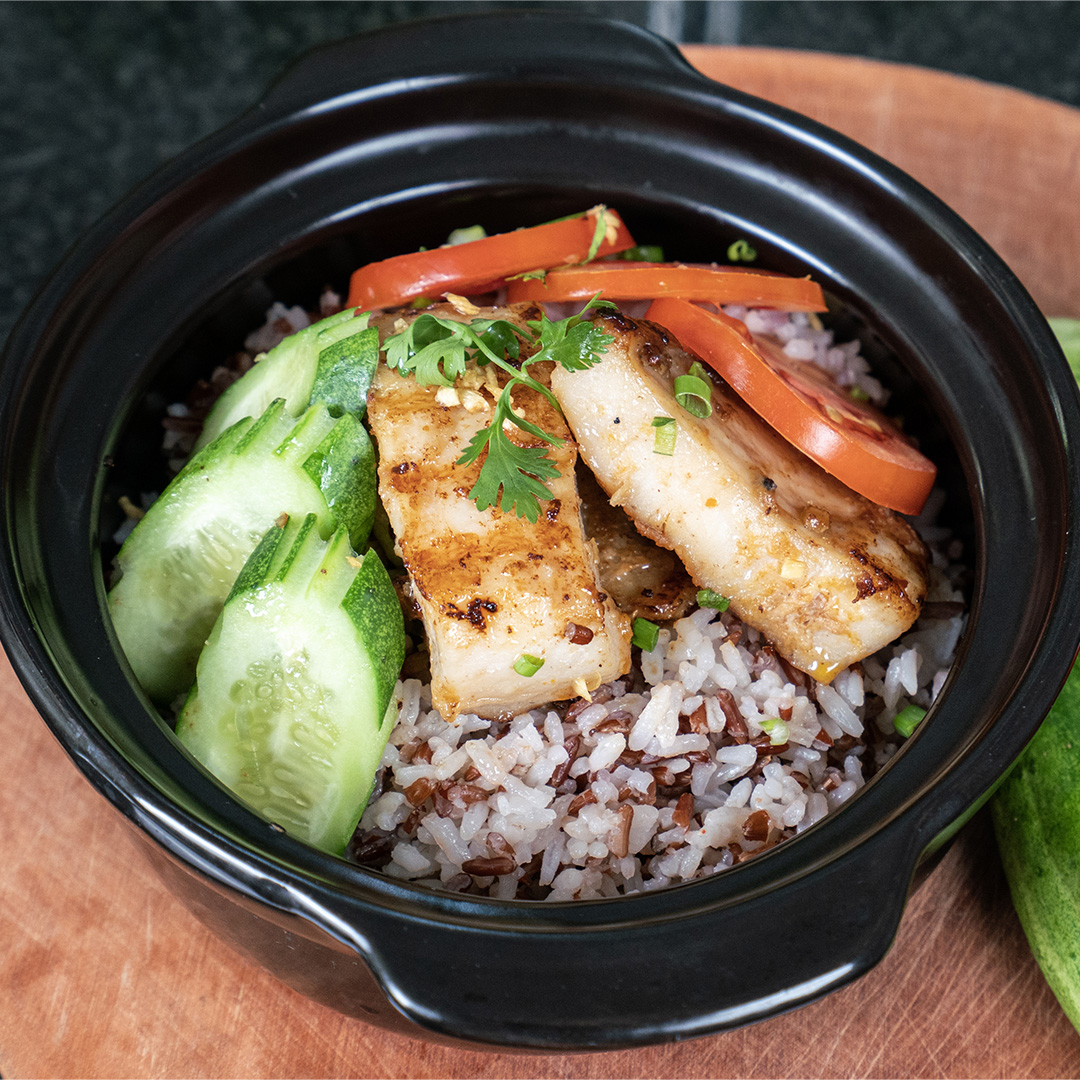 Fish Fillet rice hot bowl